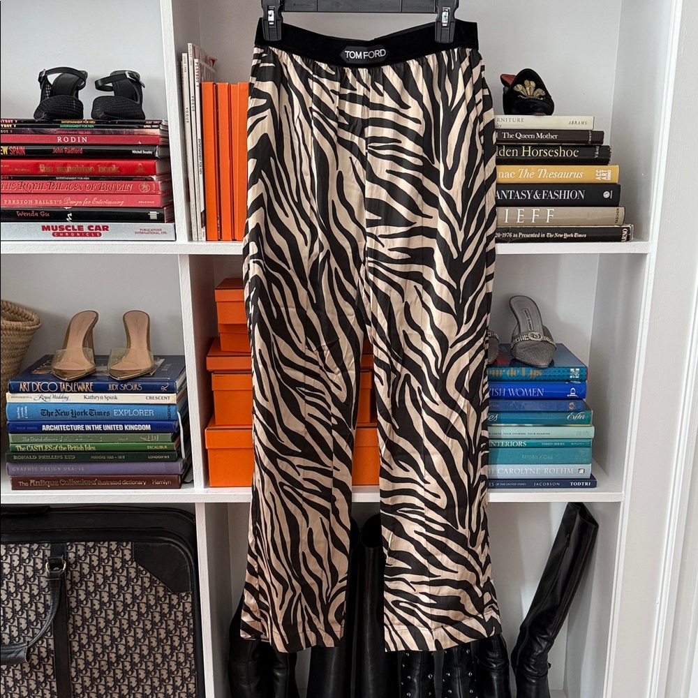 Tom Ford Black and Cream Zebra Print Pants